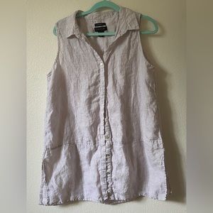 100% linen tunic TAHARI blouse